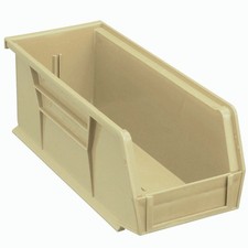 Plastic Stacking Bin 4-1/8 x 10-7/8 x 4 Beige Lot of 12