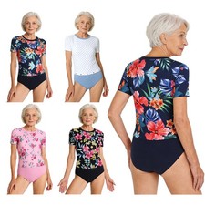 Womens Bodysuit Dementia Elderly Sleepwear Special Needs Jumpsuit Short Sleeve