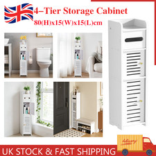 PVC Wooden White Free Standing Toilet Paper Roll Holder Bathroom Storage Cabinet