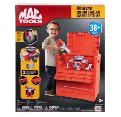 New Mac Tools Engine Utility Cart Play Set, 38+ Pieces Impact Drill 1785027