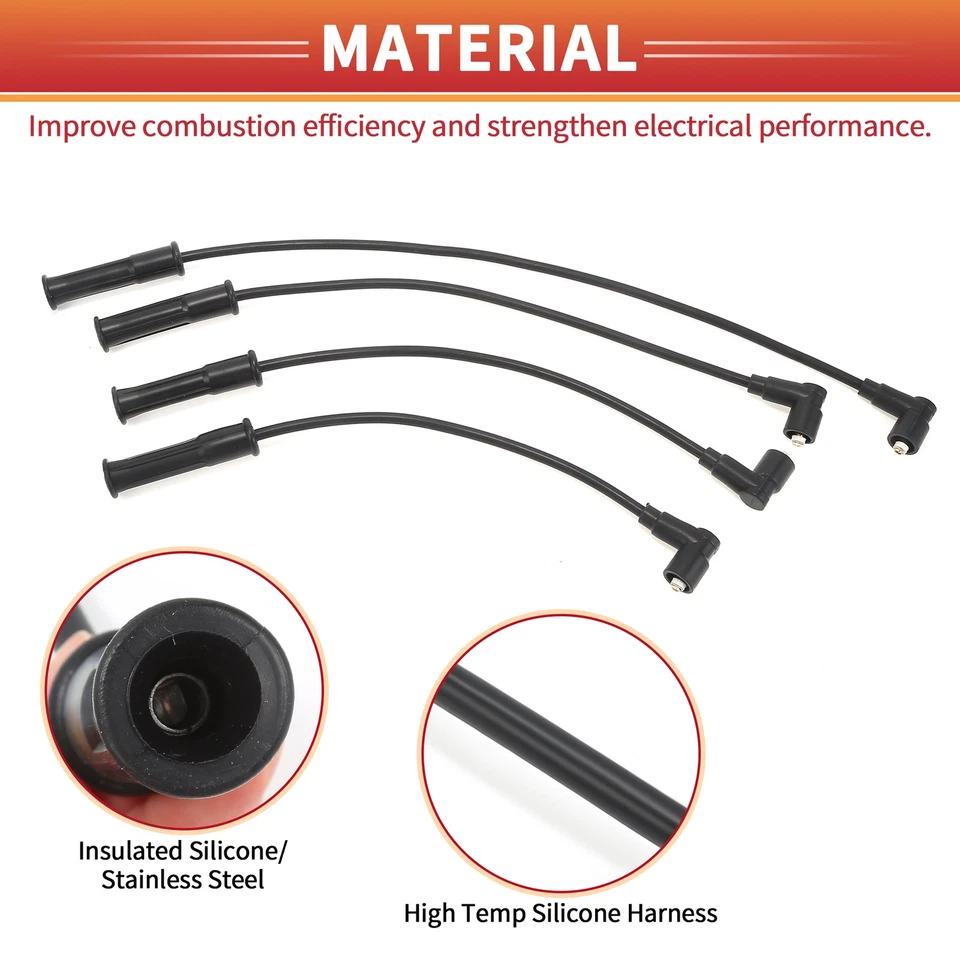 Cable de bobina de encendido de cable de bujía de 4 piezas n.º7700273826 para Renault Megane Foto 4 de 4