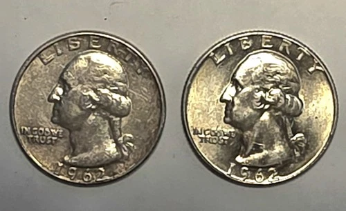SET of 1962 P & D Washington Quarters - Brilliant Uncirculated - 90% Silver