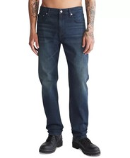 Calvin Klein L93527 Mens Dark Blue Slim Straight-Fit Jeans Size 30x30