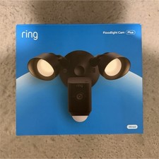 Ring Floodlight Cam Plus Wired Black Outdoor Security Light, Motion Activated
