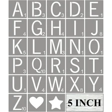 Scrabble Tile Letter Stencils 5 Inch - 28 Pack Scrabble Style Alphabet Stenci...