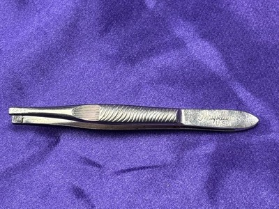Vintage Maybelline Tweezers Flat tip Made In USA 3'' Nice Heavy Rare Vanity MCM