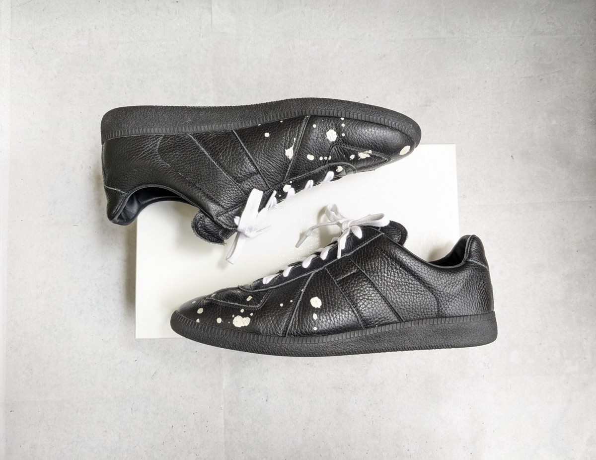 Maison Margiela GAT Sneakers Black Men 12 45 Paint Splatter