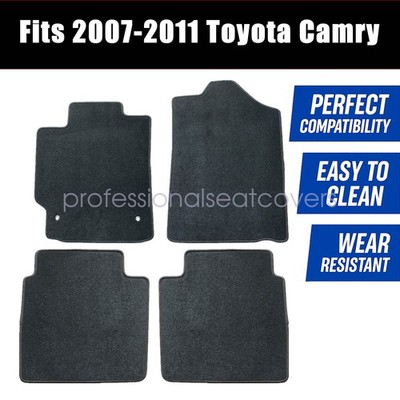 4PCS For 2007-2011 Toyota Camry Hybrid Front & Rear Floor Mats Carpet Black NEW