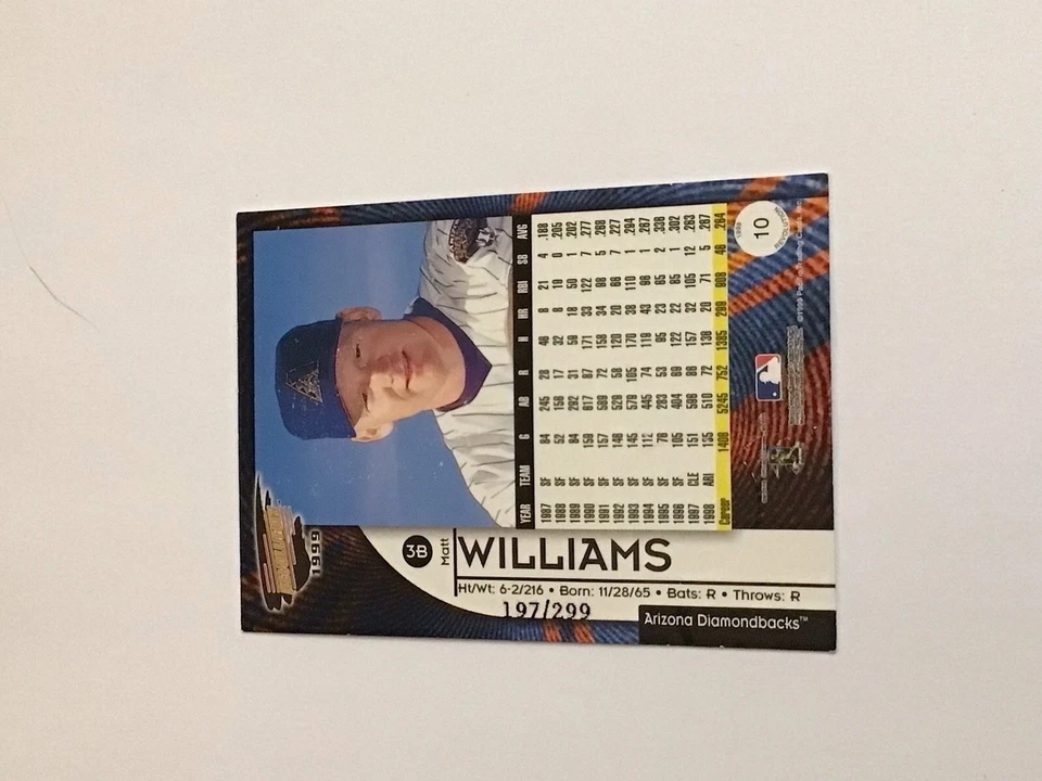 Matt Williams 1999 Revolution Baseball #10 rojo 197/299 Diamondbacks Foto 4 de 4