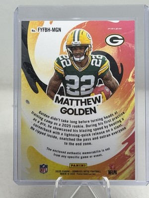 2025 Donruss Optic Matthew Golden First Year Fresh #FYFBH-MGN Blue