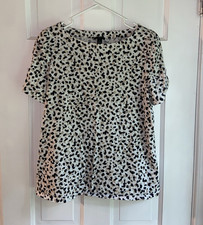 Ann Taylor Womens Petite LP Animal Print Blou...