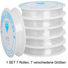 3 Rollen Gummiband Für Armbänder - 1mm X 50m In Schwarz, Weiß, Braun