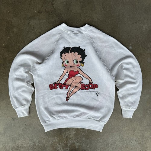 Vintage 90s Betty Boop Rainbow Sweatshirt Heart M Freeze Double Sided Print USA - Picture 6 of 7