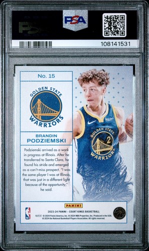 2023-24 Court Kings Brandin Podziemski Works In Progress Sapphire #/25 PSA 10 RC - Bild 3 von 4