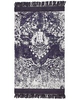 Teppich Viskose Violett/Weiß Orientalisches Muster 80 X 150 Cm Fransen Akarsu