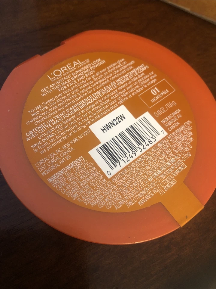 Loreal Paris Glam Bronze Bronzer For Face & Body #01 Light Pale Summer New - Image 3 of 3