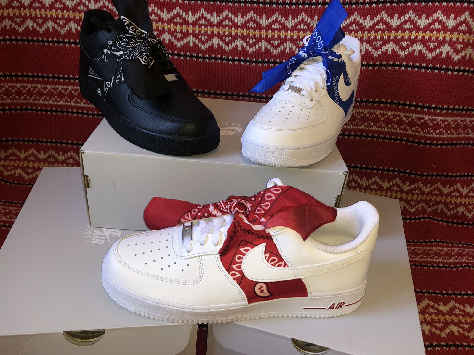 Custom Bandana Air Force 1's | eBay