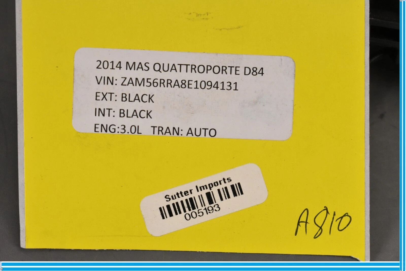 13-17 Maserati Quattroporte Rear Right Side Exterior Door Handle Chrome OEM