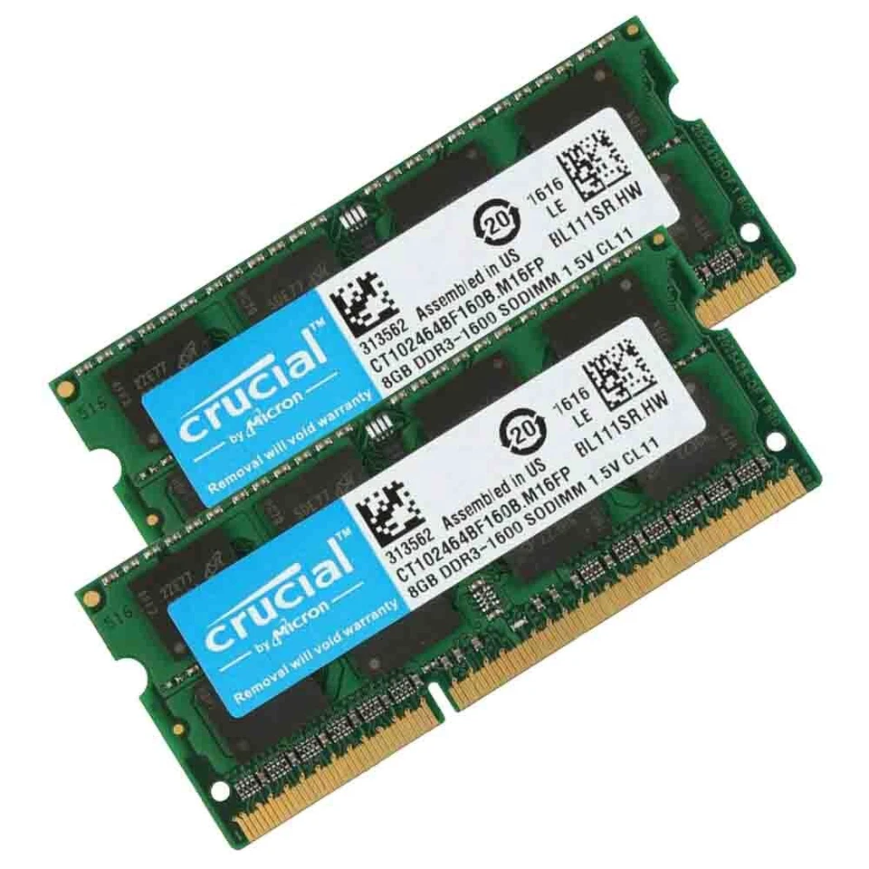 Crucial 16GB 2x8GB PC3-12800 DDR3 1600MHz RAM for MacBook Pro 13" Mid-2012 A1278 - Image 2 of 4
