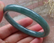 Certified Green Burma Natural A JADE Jadeite Circle Bangle Bracelet 52mm 596396