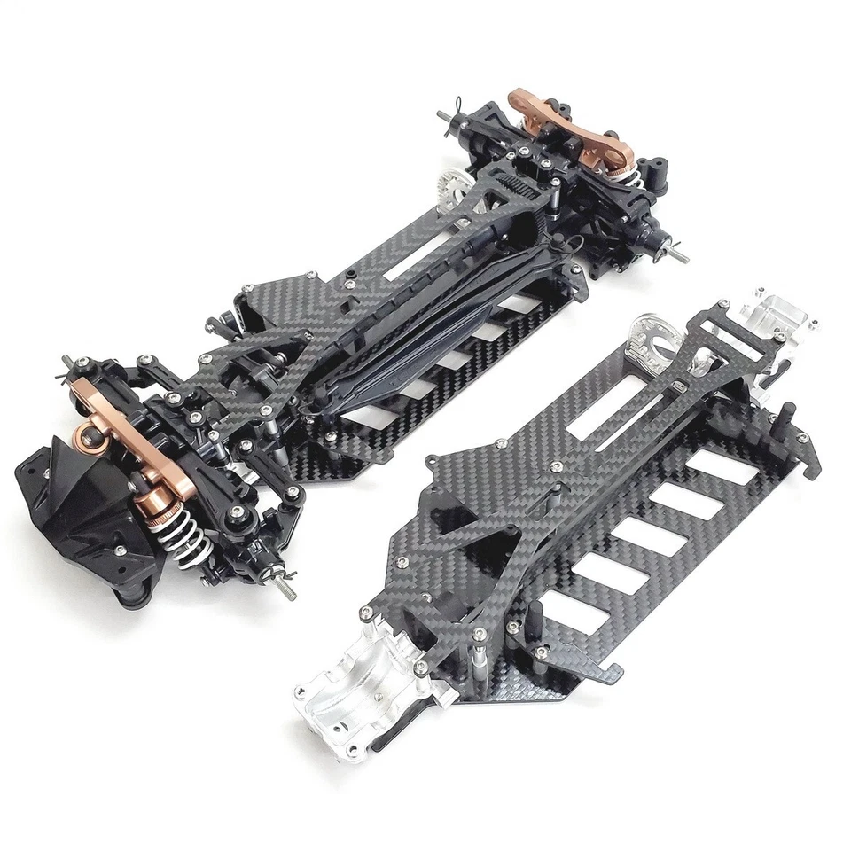 Custom Carbon Chassis  with Aluminum Lower Gearbox kit for TAMIYA TT-02 Chassis - Image 4 of 4