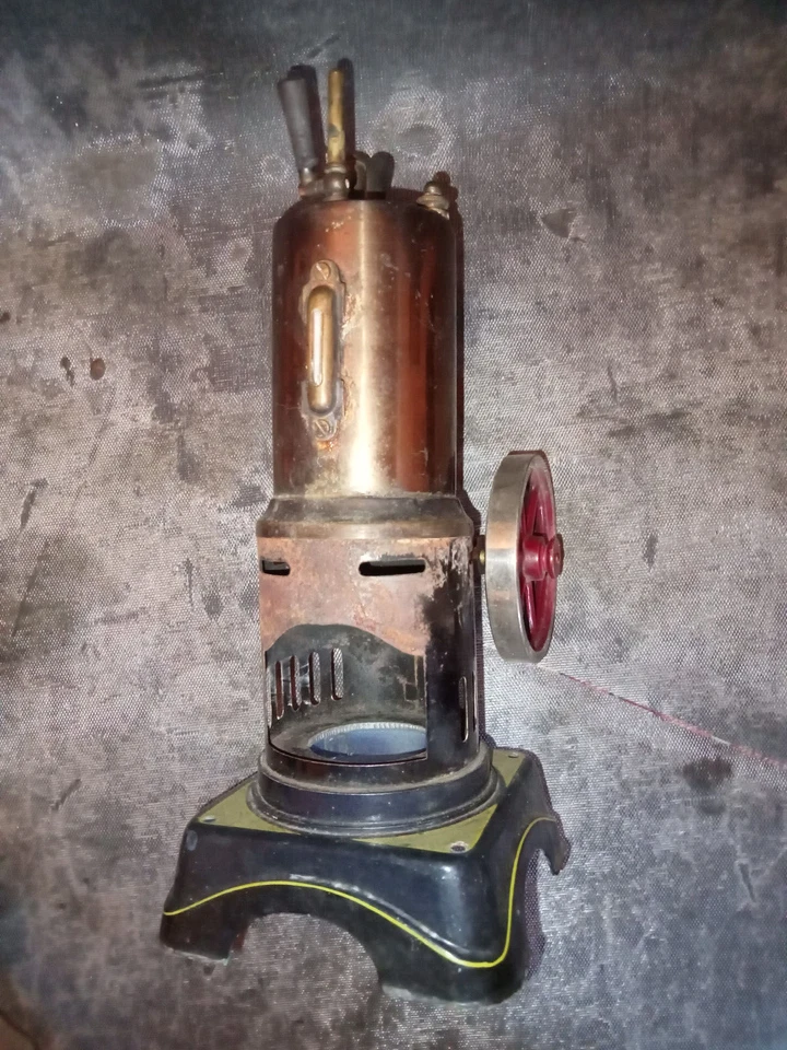 Jouet ancien MACHINE A VAPEUR BING avec brûleur, entonnoir & divers - Photo 2/4