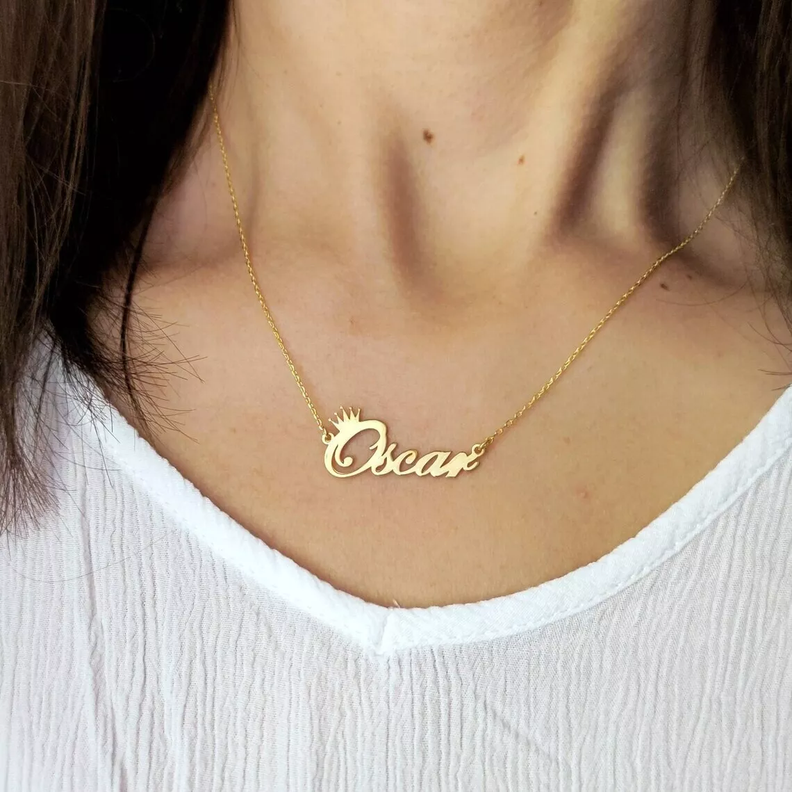 Custom crown hotsell name necklace