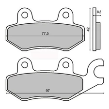 FRONT BRAKE PADS KYMCO DINK/GRAND DINK 125/New Dink 1997 > RMS 225100350