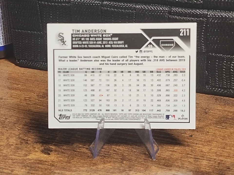 2023 Topps Chrome TIM ANDERSON X-Fractor MARLINS #211 MINT 🔥  - Image 2 of 2