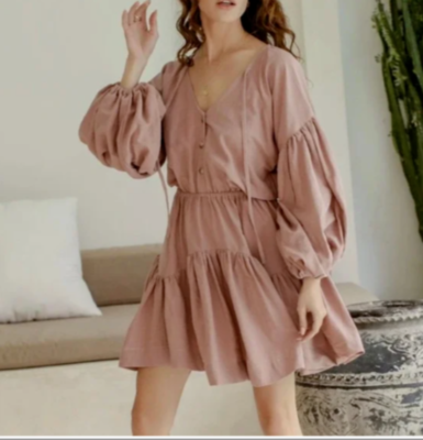 chinese dress ladies Alessandra Bellini Linen Dress | Denim Blue main image 0