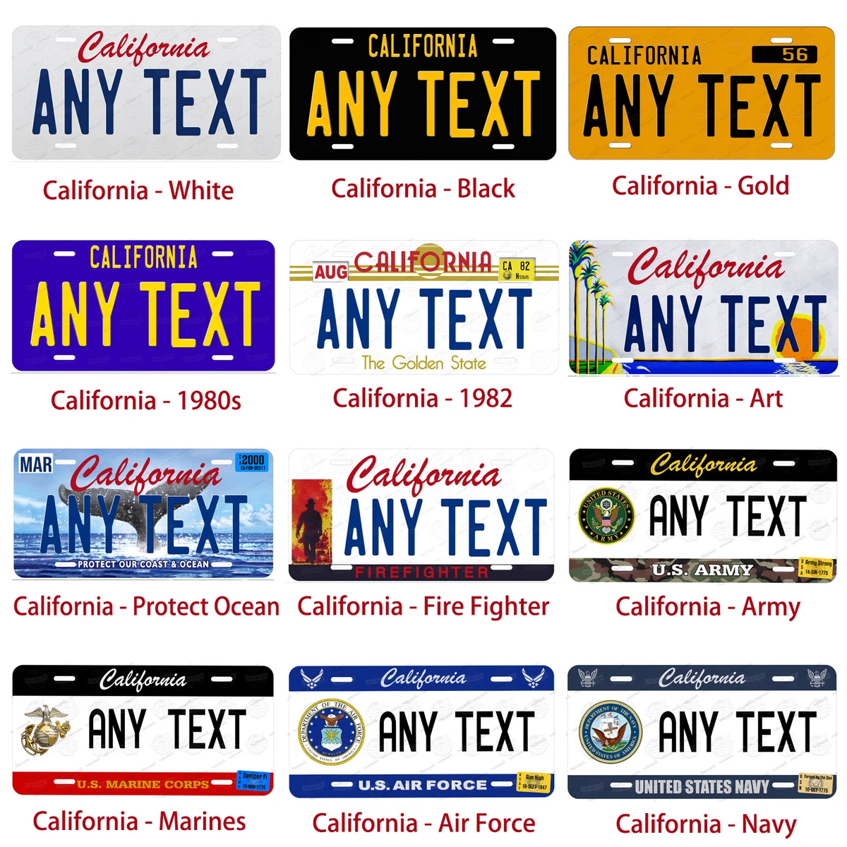 California State License Plate for Bikes, Bicycles, ATVs, Cart, Walkers,  Motorcycles, Wagons and Vehicles