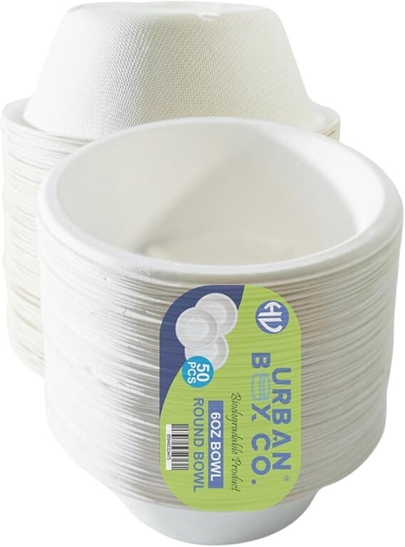 50 Pack of 6oz Compostable Bowls