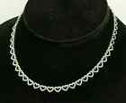 Heart Tennis Necklace 11Ct Round Cut Simulated Diamond 925 White Sterling Silver