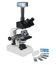 Trinoculare Biologico Vet Composto Laboratorio Microscopio W S Piano Ottiche 5Mp