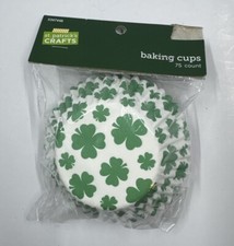 St. Patrick Shamrock Baking Party Cups- 75 Ct.