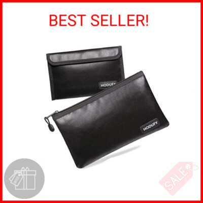 Fireproof Money Bag, 10.6''x6.7'' Fireproof and Waterproof Cash Bag, 5'' x 8'' Small