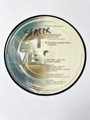 DJ Narrows - Overture / Close Quarters - Chronic 12  UK Garage Vinyl Subvert