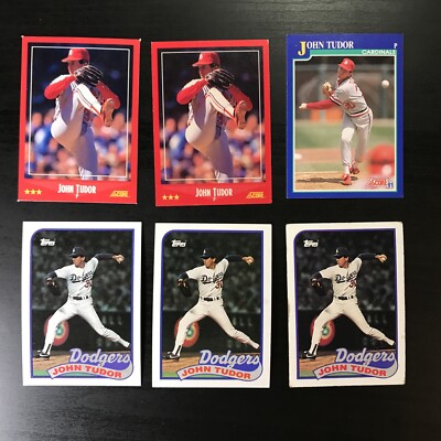 6 CARD JOHN TUDOR MLB BASEBALL LOT VG