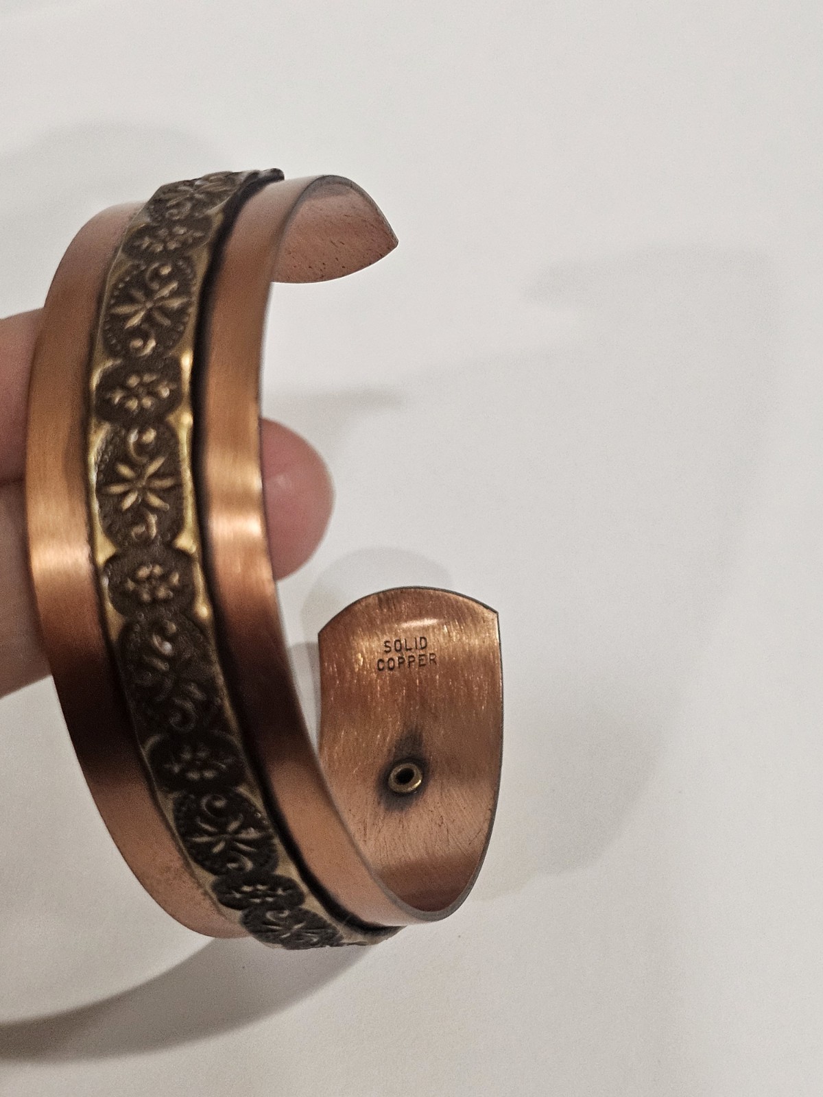 Hammered Solid Copper Open Cuff Bracelet Southwes… - image 5