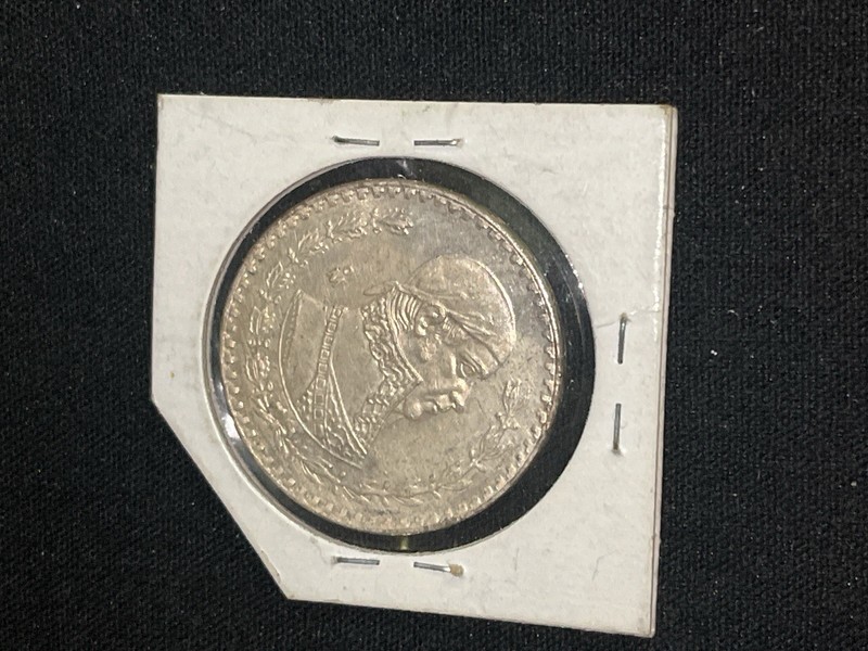 UNC 1959 UN PESO Mexico Jose Morelos Silver .10% coin  TP 10167