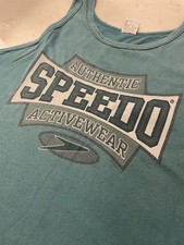 Vintage 90s Speedo Tank Top Mens XL Made in USA Logo Graphic Athletic Swim Shirt