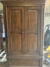 Lovely Solid Wood Wardrobe 2 Hinged Doors 1 Drawer Hanging Rail 57x198x108
