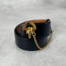 Mint CELINE Waist Belt Chain Mantel Chain Belt Gold Hardware Turn Lock Leather