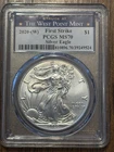 2020 W Burnished Silver Eagle S$1 First Strike PCGS MS 70 - West Point Mint Slab