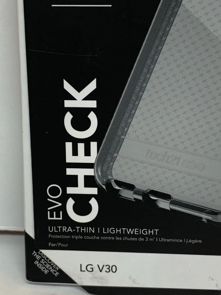 Tech21 Evo Check FlexShock Case for LG V30 - Smokey Black, NEW in Box - Image 3 of 4