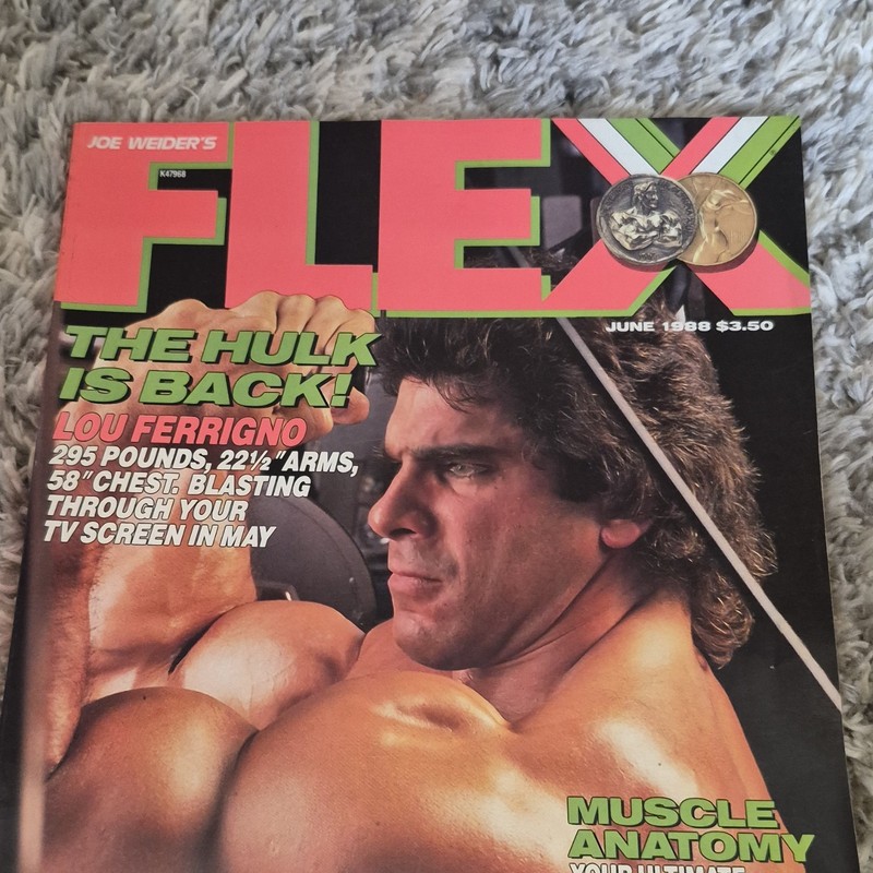 Joe Weider Flex June 1988 Bodybuilding Muscle Anatomy Lou Ferrigno English