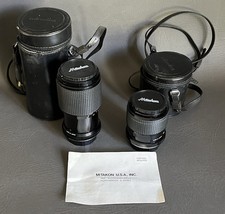 Vintage Camera Lens Lot MITAKON MC ZOOM 1:45 35-70mm 70-180mm 52
