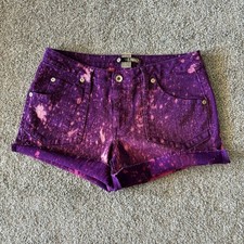 Vintage shorts womens 11 purple bleached cutoff shorts western casual cuffed 90s