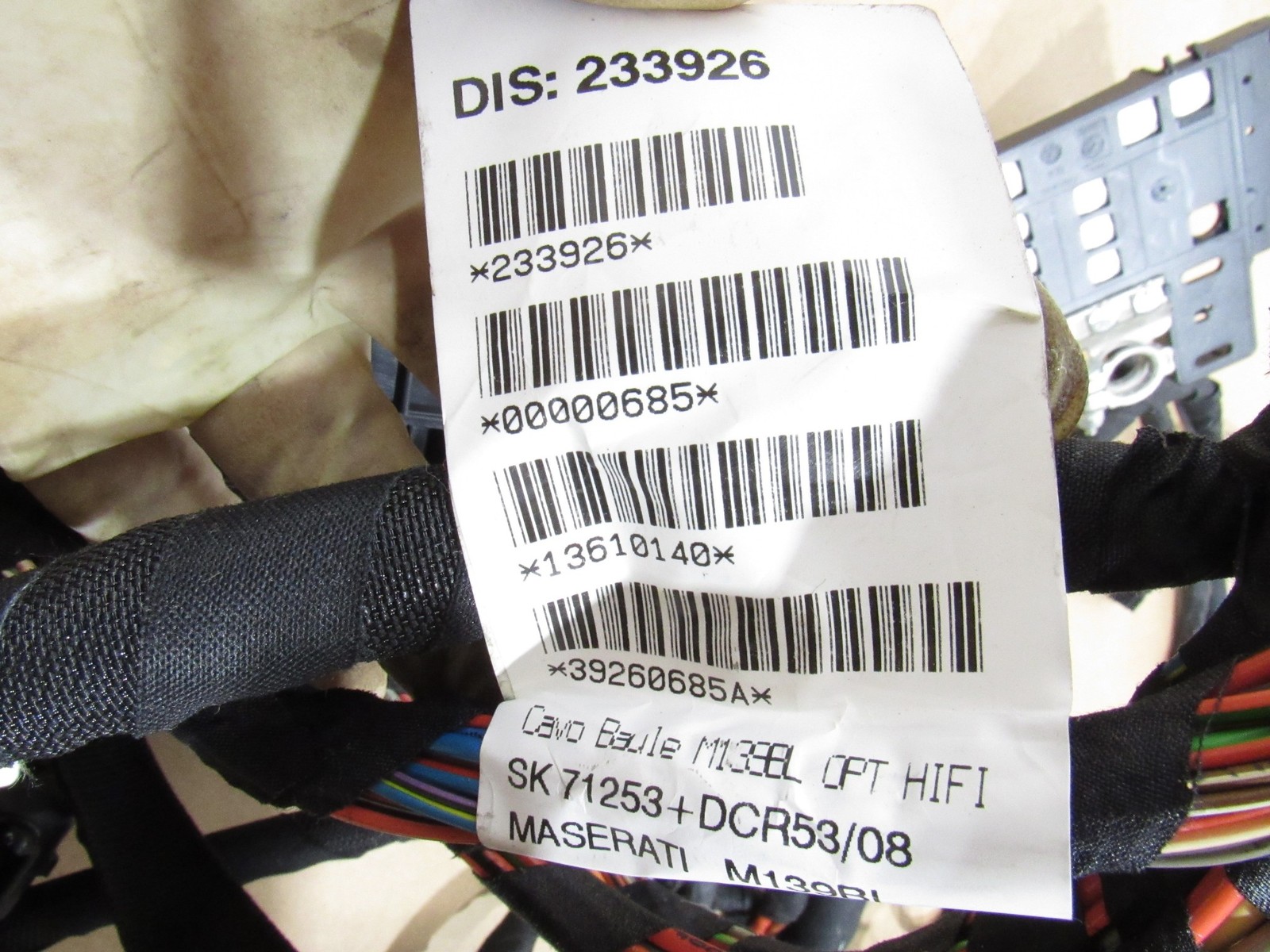 08-12 Maserati Granturismo S 2010 Rear Trunk Compartment Wire Wiring Harness :Y