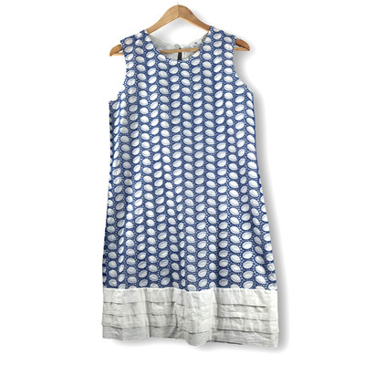 Theodora Italy Womens Eyelet Sleeveless Dress Sz M Medium